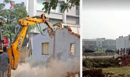 फरीदाबाद में 10 एकड़ जमीन पर बने आलीशान फार्म हाउस पर चला बुलडोजर, अंदर ही था टेनिस कोर्ट और स्वीमिंग पूल