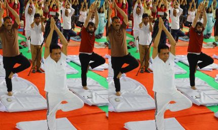 उपमुख्यमंत्री देवड़ा के मुख्य आतिथ्य में हुआ देवास में सामूहिक योग कार्यक्रम