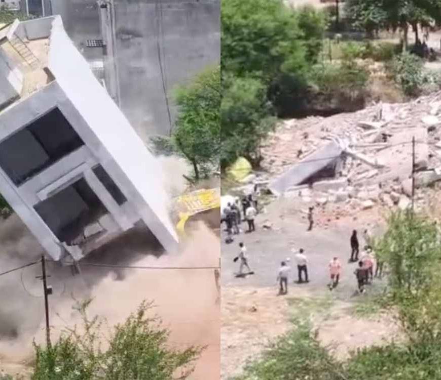इंदौर में 4 मंजिला इमारत को बम से उड़ाए जाने के बाद अब 'रिश्वतकांड' का हो गया धमाका