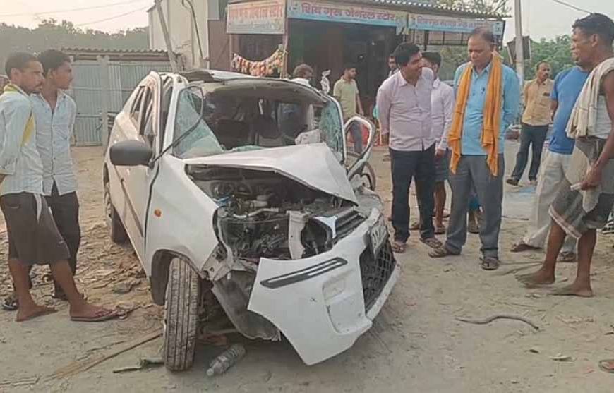 हाजीपुर-मुजफ्फरपुर एनएच 22 पर भीषण सड़क हादसा, दो लोगों की मौत, 4 गंभीर