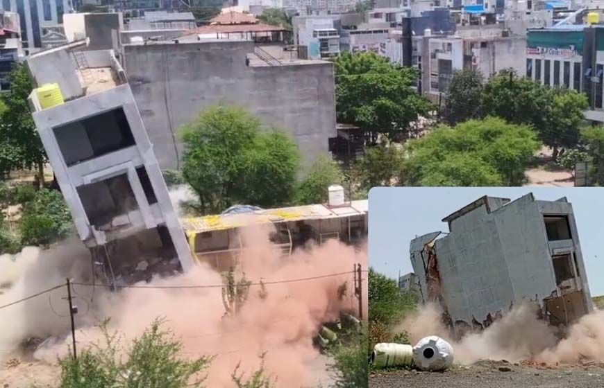 इंदौर में बारूद से इमारत उड़ाने पर हो गया विवाद, महापौर ने जांच के दिए आदेश