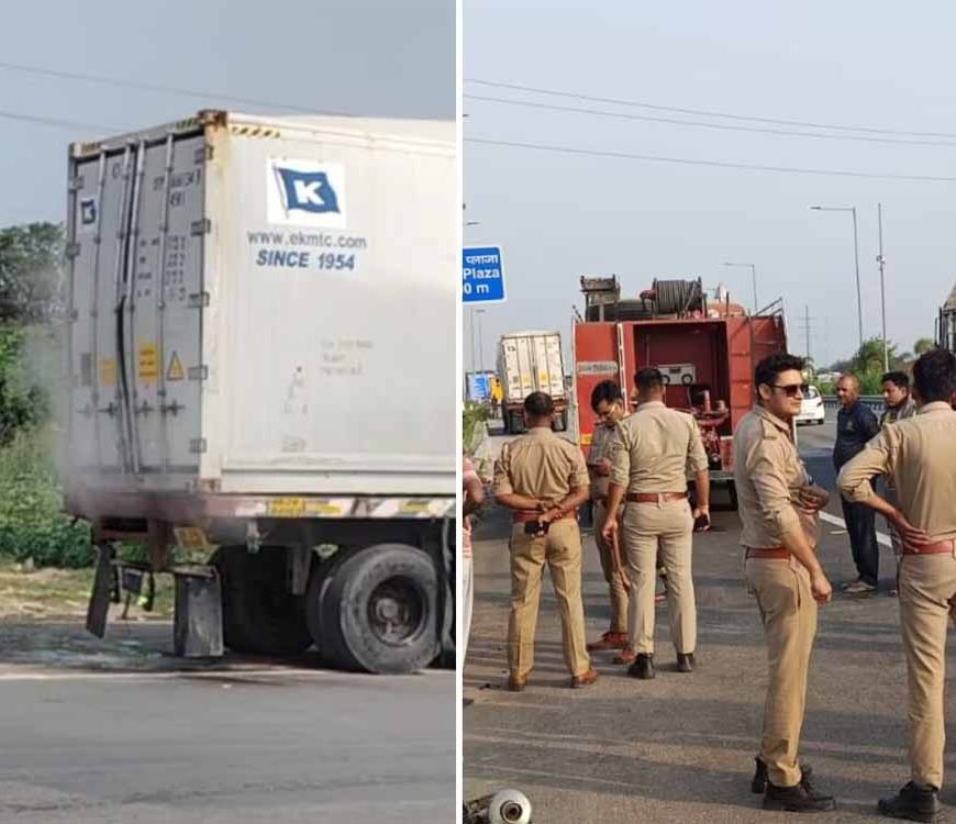 मेरठ सनसनीखेज मामला, कंटेनर से जहरीले केमिकल का रिसाव, हाईवे-एक्सप्रेसवे पर मचा हड़कंप