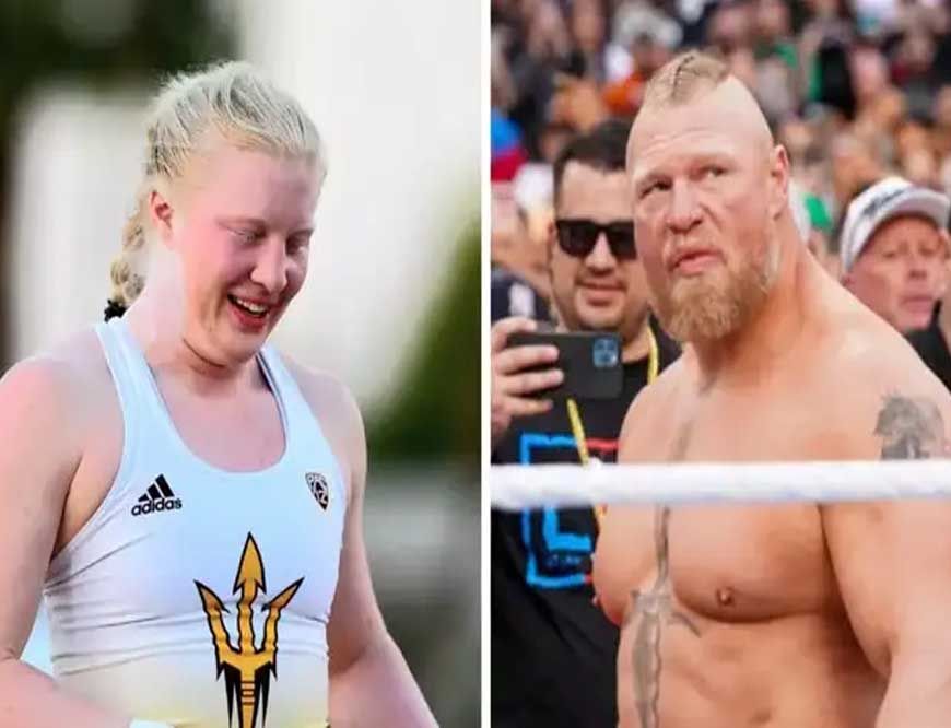WWE के दिग्गज ब्रॉक लेस्नर की बेटी माया लेस्नर ने आउटडोर ट्रैक एंड फील्ड चैंपियनशिप में शॉट पुट जीता