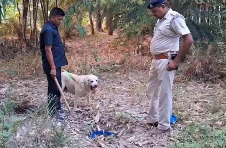 पुलिस और डॉग स्क्वाड की टीम ने अवैध देशी शराब का पकड़ा जखीरा