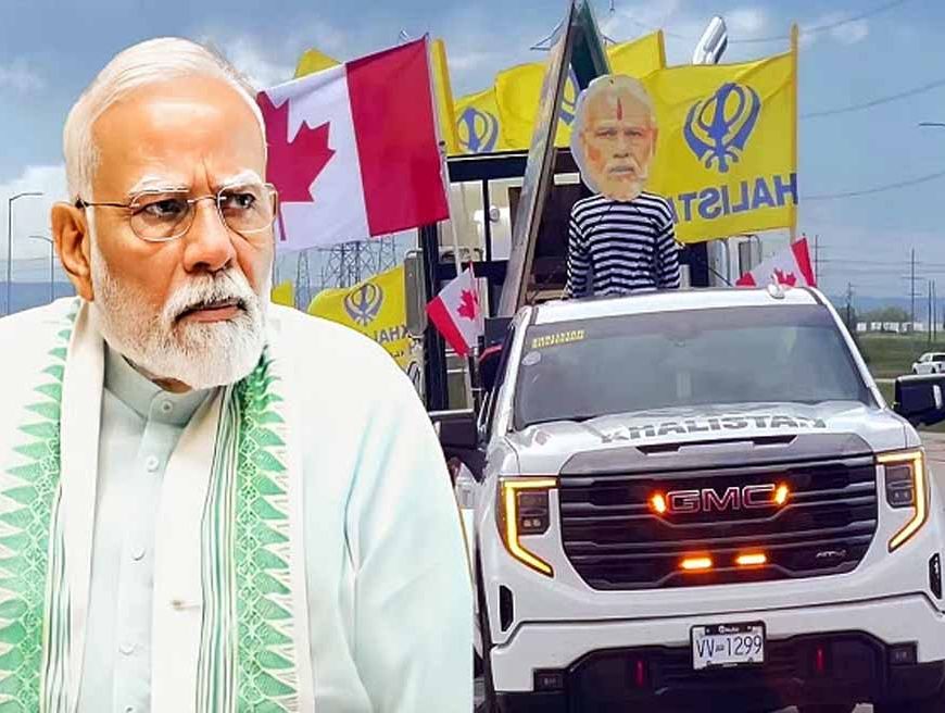 कैलगरी की सड़कों पर खालिस्तानी झंडे लहराते हुए प्रदर्शनकारियों ने ‘मोदी गो बैक’ जैसे नारे लगाए