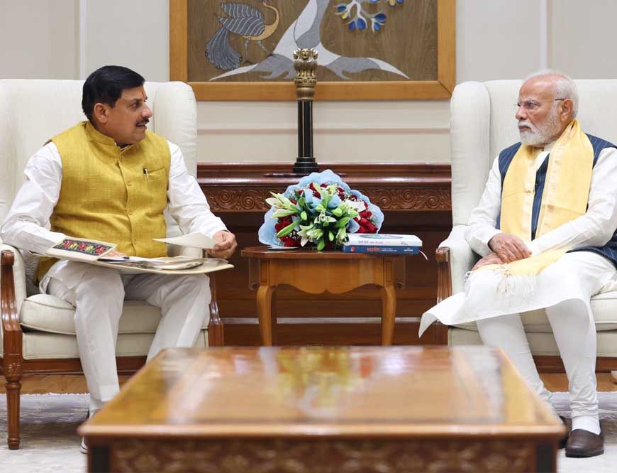 प्रधानमंत्री मोदी से मुख्यमंत्री डॉ. यादव ने की मुलाकात