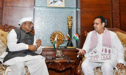 राजस्थान के विकास से जुड़े मुद्दों पर की चर्चा , मुख्यमंत्री शर्मा ने राज्यपाल से की मुलाकात