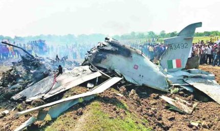 राजस्थान के चूरू में एक विमान क्रैश, मलबे से एक शव बरामद