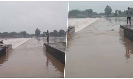 बलौदाबाजार-भाटापारा में भारी बारिश से महानदी का जलस्तर बढ़ा,  अमेठी एनीकट पुल पर आवाजाही ठप