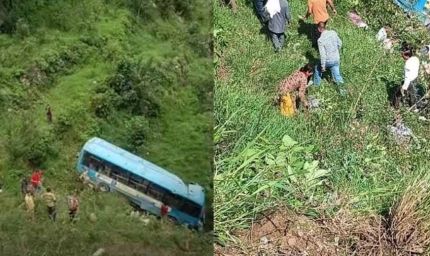 हिमाचल में बड़ा हादसा: यात्रियों से भरी एचआरटीसी बस खाई में गिरी, 5 की मौत, 20 घायल