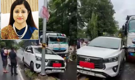 झाबुआ कलेक्टर नेहा मीना की कार को डंपर से टक्कर, हादसे में बाल-बाल बचीं
