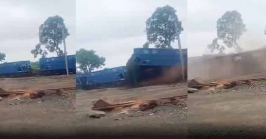 पत्थर से लदी मालगाड़ी ने दूसरी ट्रेन को मारी जोरदार टक्कर