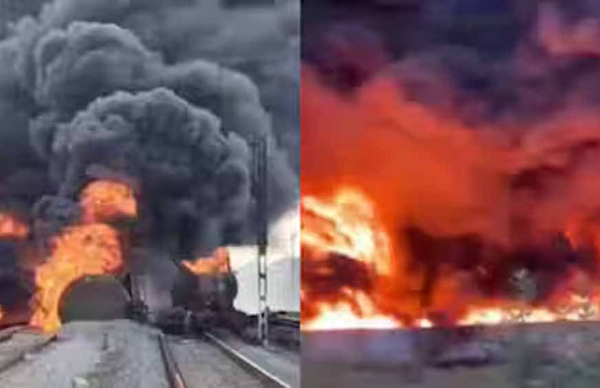 तमिलनाडु: डीजल से भरी मालगाड़ी में भीषण आग, मचा हड़कंप