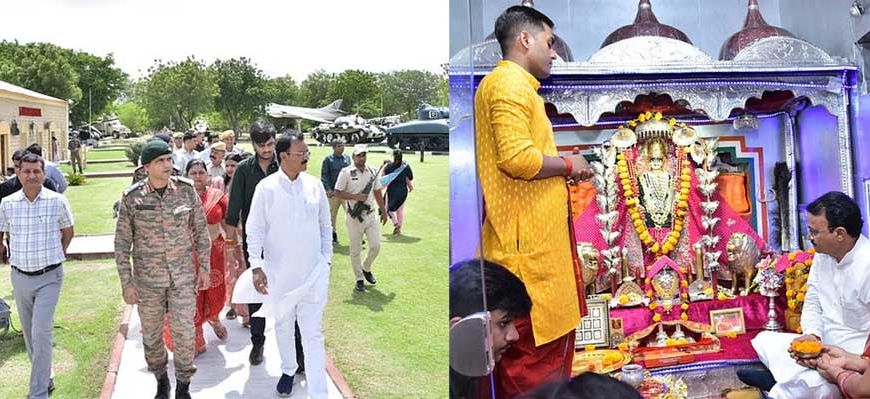 तनोट माता के दर पर नतमस्तक हुए डिप्टी सीएम बैरवा, शहीदों को अर्पित की श्रद्धांजलि