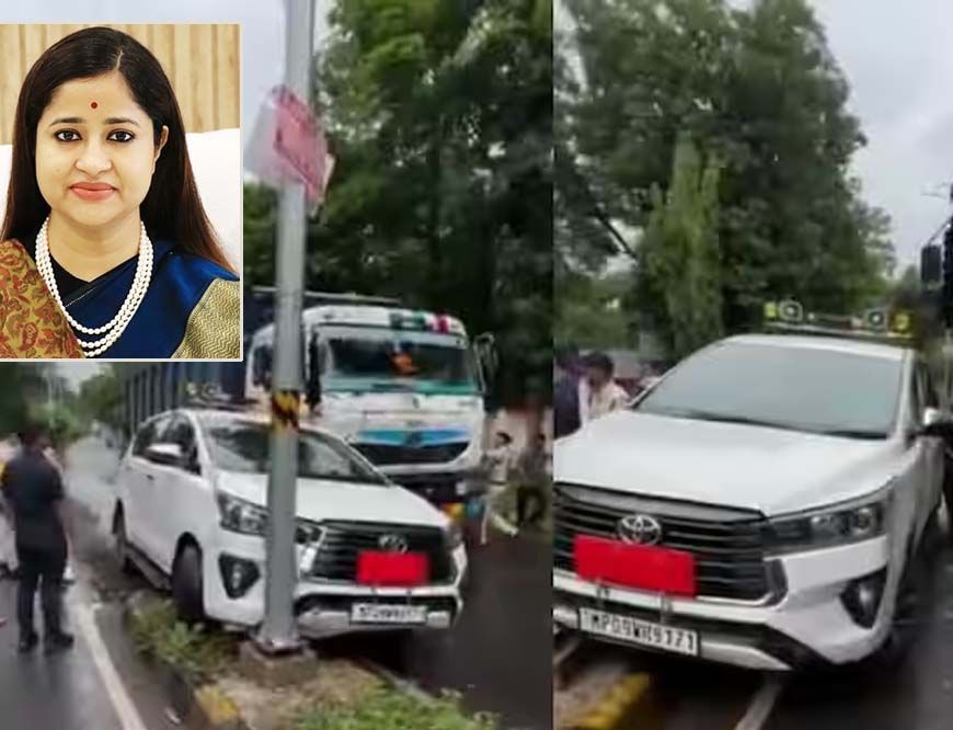 झाबुआ कलेक्टर नेहा मीना की कार को डंपर से टक्कर, हादसे में बाल-बाल बचीं