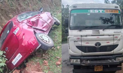 NH-130 पर दर्दनाक हादसा: तेज रफ्तार कार की टक्कर से दो की मौत, ट्रक सुधार रहे थे दोनों