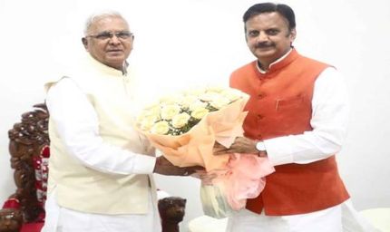 राज्यपाल पटेल से उप-मुख्यमंत्री शुक्ल ने की सौजन्य भेंट