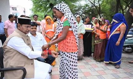मंत्री सारंग ने स्वच्छता मित्र बहनों के साथ मनाया रक्षाबंधन पर्व