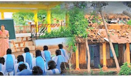 बारिश में भीगते सपने: खुले आसमान तले पढ़ाई करने को मजबूर छात्र