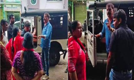 भोपाल के जोन-8 में गंदगी पर स्पॉट फाइन को लेकर एएचओ रवींद्र यादव और महिला कांग्रेस अध्यक्ष संतोष कसाना में बहस