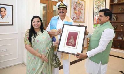 मुख्यमंत्री डॉ. यादव से एडमिरल त्रिपाठी ने की सौजन्य भेंट