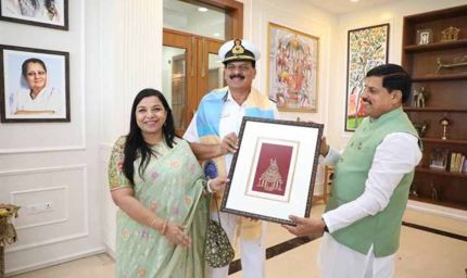 मुख्यमंत्री डॉ. यादव से एडमिरल श्री त्रिपाठी ने की सौजन्य भेंट