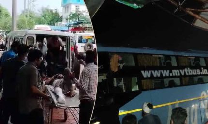 शिवपुरी में हादसा: क्लीनर चला रहा था बस, पोल से टकराने पर 20 यात्री घायल