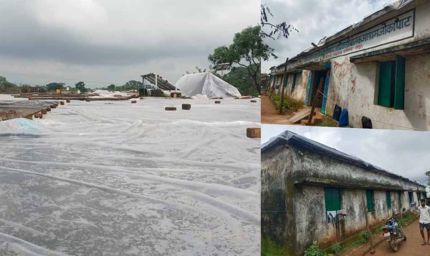 जर्जर छात्रावास बना खतरा: टपकती छत को प्लास्टिक से ढंका, मासूमों की जिंदगी दांव पर