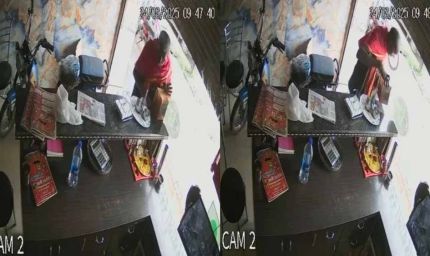 थाने के सामने सुरक्षा व्यवस्था ध्वस्त! दिनदहाड़े दान पेटी लेकर फरार चोर