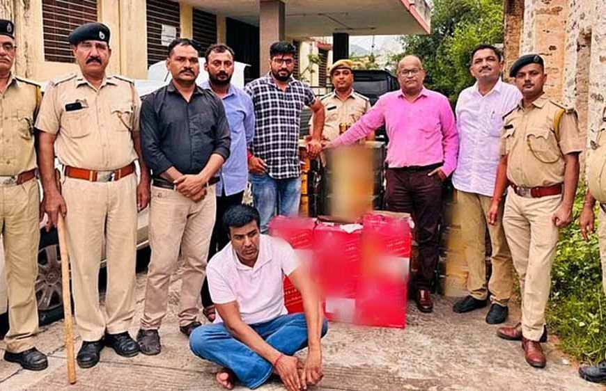 गुजरात ले जाई जा रही अंग्रेजी शराब की 49 पेटियां जब्त, हरियाणा का तस्कर गिरफ्तार