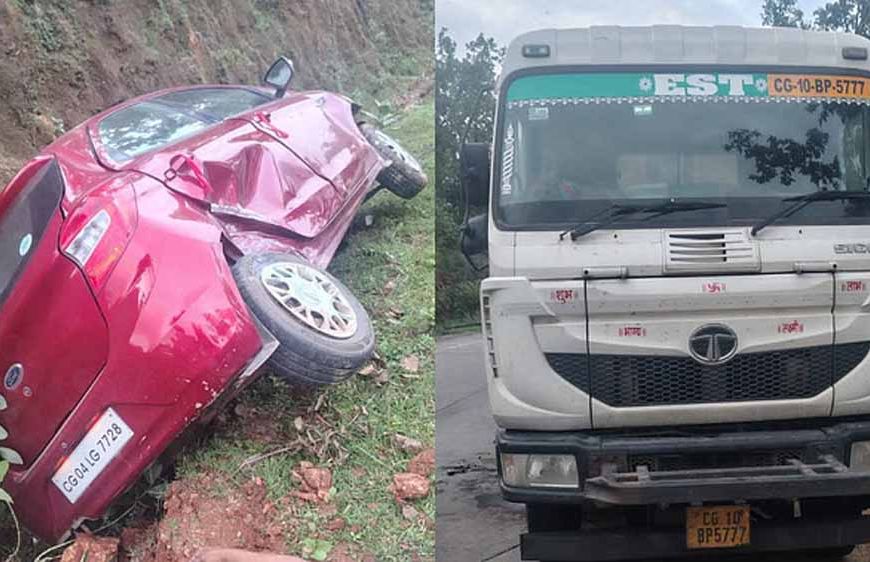 NH-130 पर दर्दनाक हादसा: तेज रफ्तार कार की टक्कर से दो की मौत, ट्रक सुधार रहे थे दोनों