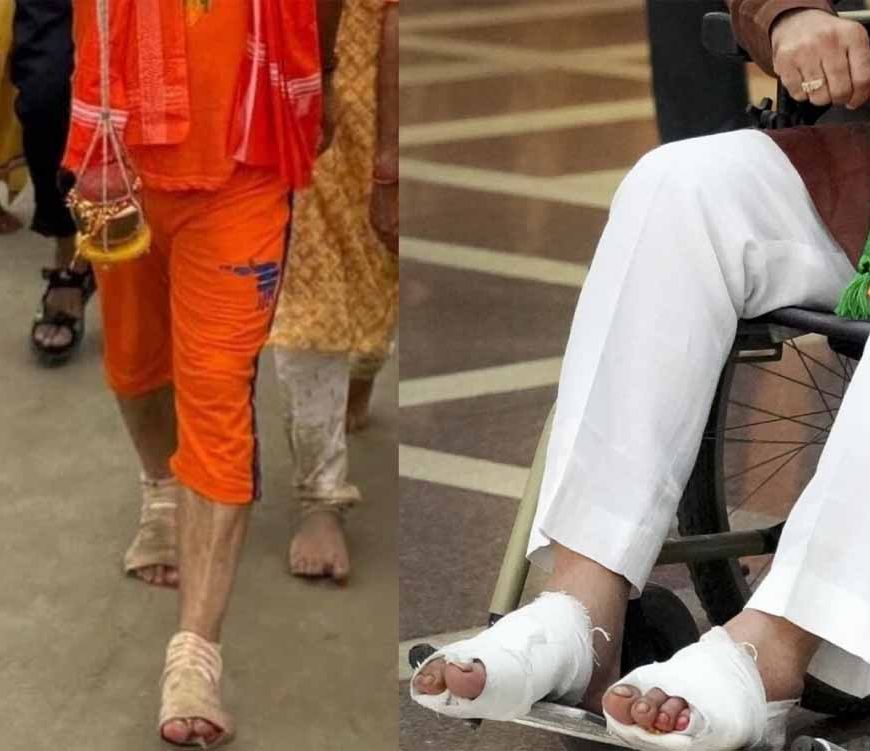 कांवड़ यात्रा के बाद 110 किमी पैदल चलने से सांसद के पैरों में समस्या, व्हीलचेयर से संसद पहुंचने पर चिंता