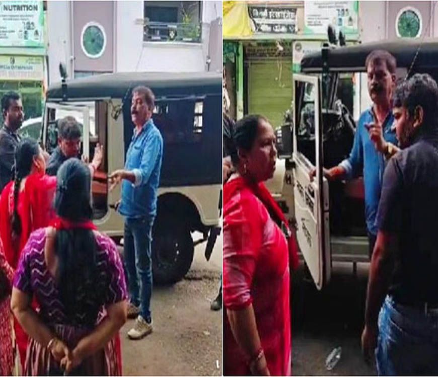 भोपाल के जोन-8 में गंदगी पर स्पॉट फाइन को लेकर एएचओ रवींद्र यादव और महिला कांग्रेस अध्यक्ष संतोष कसाना में बहस