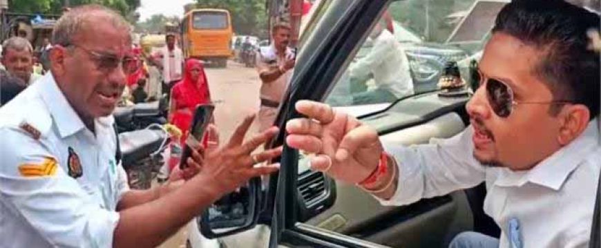 ट्रैफिक सिपाही को टोका तो BJP MLC के बेटे ने किया बदसलूकी, वायरल वीडियो से मची सनसनी