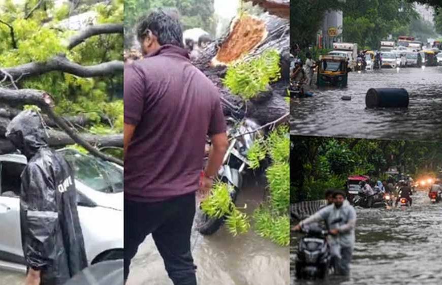 मूसलाधार बारिश से दिल्ली बेहाल: कालकाजी में पेड़ गिरने से मौत, सड़कों पर जलभराव व जाम