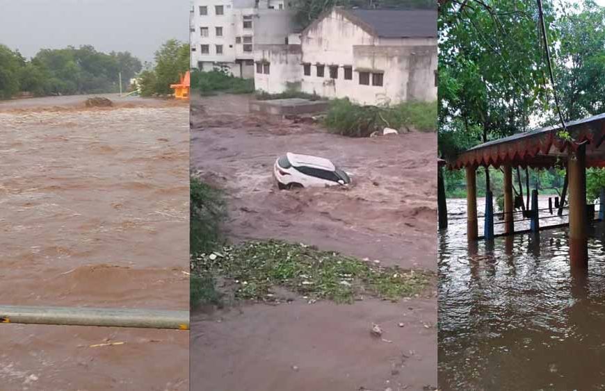 एमपी की रूपा नदी में उफान, बड़वानी के राजपुर में घरों में घुसा पानी, कारें बहीं