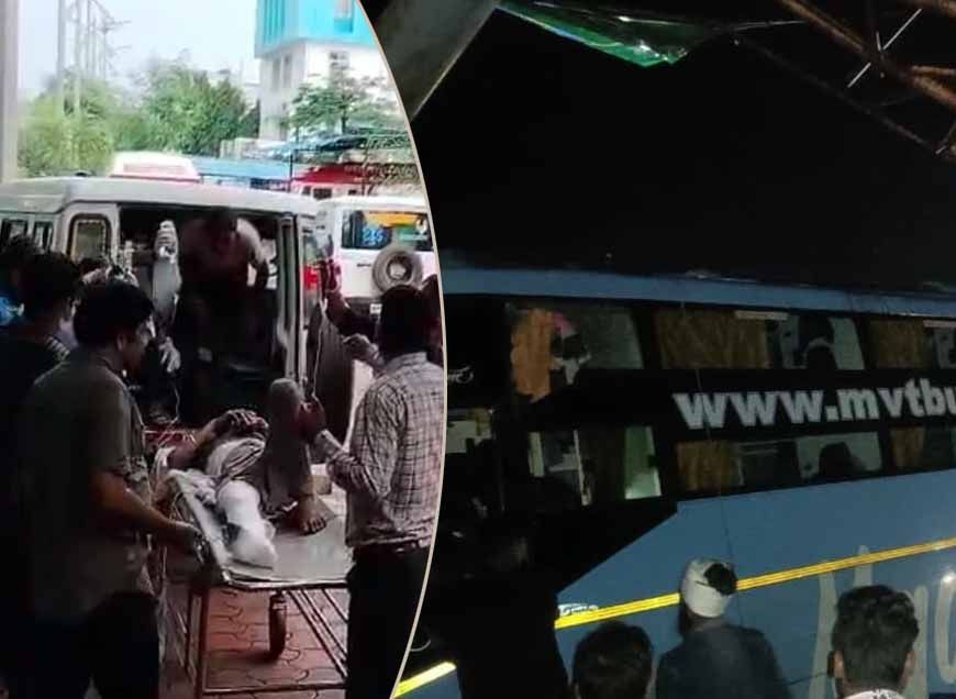 शिवपुरी में हादसा: क्लीनर चला रहा था बस, पोल से टकराने पर 20 यात्री घायल