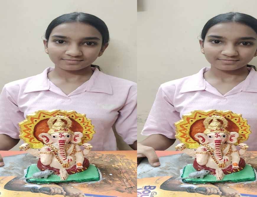 मनेन्द्रगढ़ की बाल प्रतिभा ने सबका मन मोहा – 13 वर्षीय अनन्या ने बनाई सुंदर बाल गणेश प्रतिमा