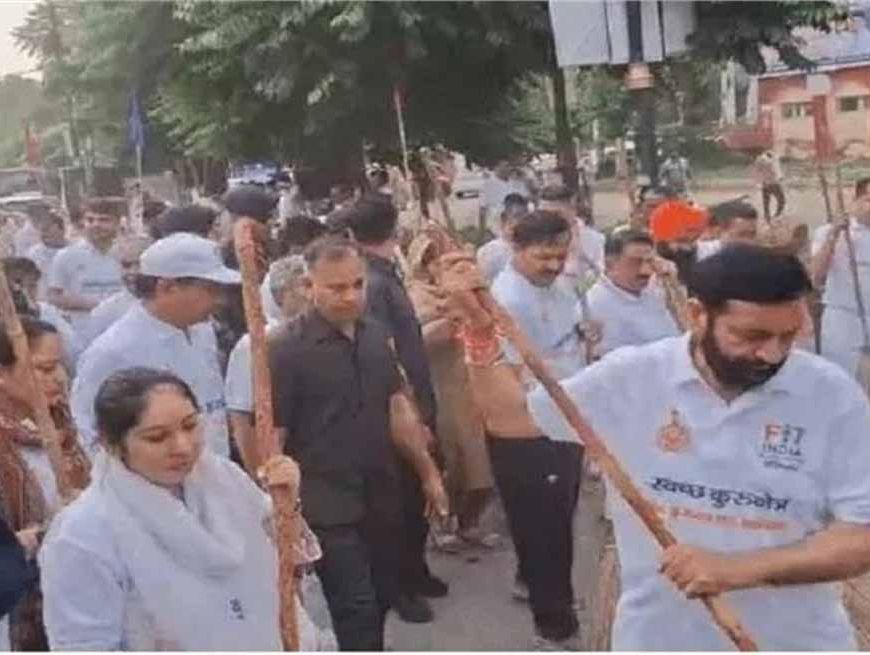 CM नायब ने कुरुक्षेत्र में साइक्लोथॉन को दिखाई हरी झंडी, श्रमदान और पौधरोपण भी किया