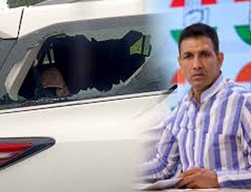 रतलाम में जीतू पटवारी की कार पर पथराव, धाकड़ समाज ने काले झंडे दिखाए
