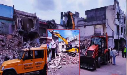 महाकाल मंदिर के पास  फिर से बुलडोजर गरजा, बेगम बाग में 11 मुस्लिमों के अवैध निर्माण को तोड़ा