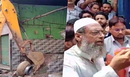 संभल में अवैध होटल पर कार्रवाई, बुलडोजर चलने पर पुलिस से भिड़ा मालिक