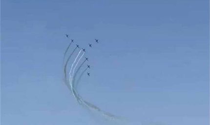 हरियाणा का पहला एयर शो: 9 विमानों ने आसमान में गढ़ा तिरंगा, दर्शक रोमांचित