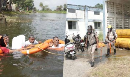 बाढ़ और गैस रिसाव से राहत: मॉकड्रिल में बचाव कार्यों का अभ्यास