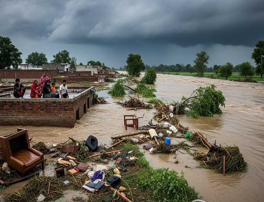 पंजाब में बाढ़ का कहर: 23 जिले जलमग्न, लाखों लोग मुश्किल में