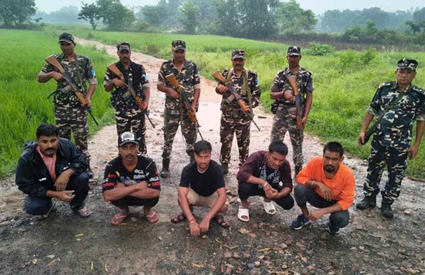 भारत-नेपाल सीमा पर बड़ा ऑपरेशन: गौर जेल के 5 फरार कैदी गिरफ्तार