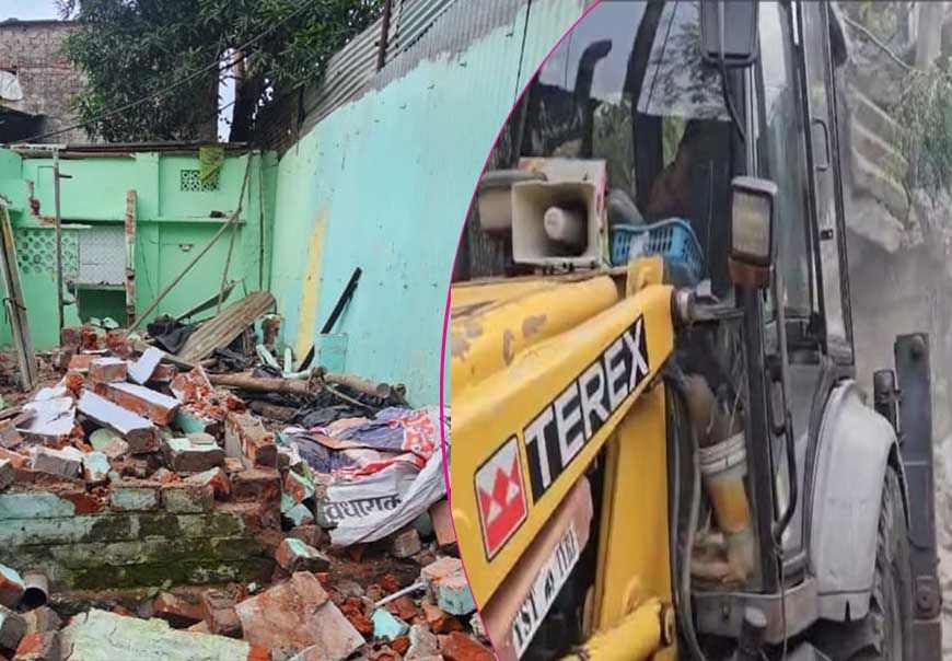 भोपाल में रेप और लव जिहाद के आरोपियों के अवैध मकानों पर चला प्रशासन का बुलडोजर
