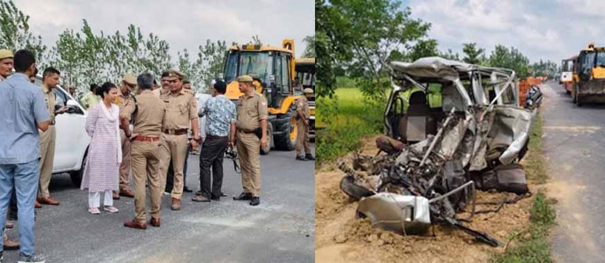 लखीमपुर खीरी में सड़क हादसा: रोडवेज बस और वैन की टक्कर, 5 की मौत, 9 गंभीर घायल