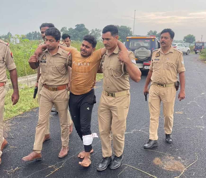 बरेली मुठभेड़: पैर में गोली लगी और गिरा बदमाश, पुलिस ने किया गिरफ्तार