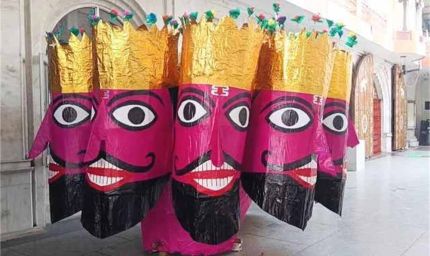 यमुनानगर में इस बार 75 फीट ऊंचे रावण का भव्य दहन, तैयार हुई 4 लाख रुपये की प्रतिमा!